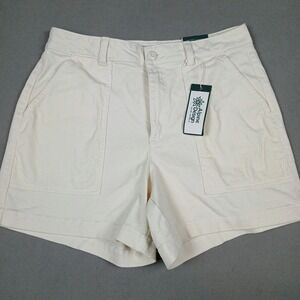 NWT Alpine Design Women's Shorts Size 6 Off White High Rise 5" Corduroy Pockets